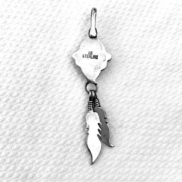 Turquoise and sterling silver pendant - Picture 2 of 4